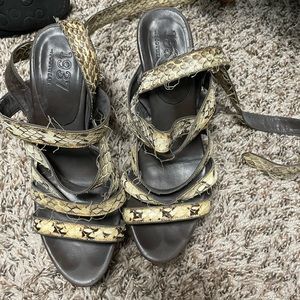 1937 footwear snake print straps heels 8